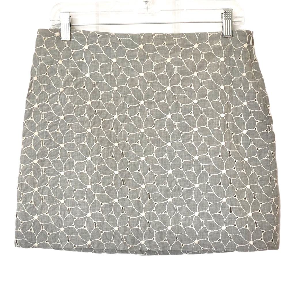 Michael Kors Mini Skirt Grey Eyelet Size 10